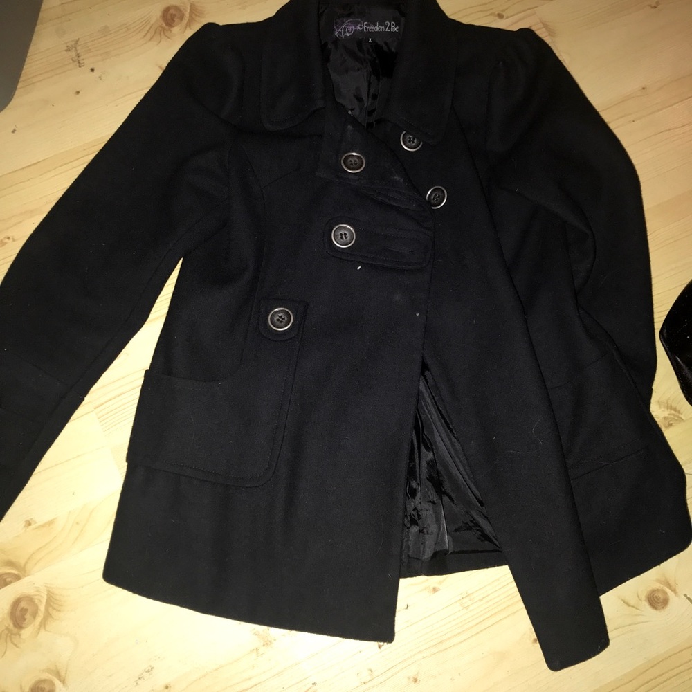 Black Peacoat-Wool and insulated